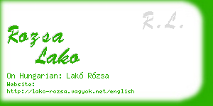 rozsa lako business card