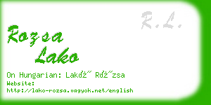 rozsa lako business card